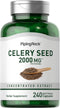 Piping Rock Celery Seed Extract Capsules | 2000mg | 240 Count | Non-GMO, Gluten Free, Concentrated Herbal Supplement