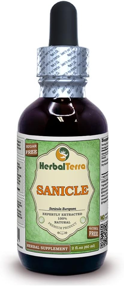 Herbal Terra Sanicle (Sanicula Europaea) Glycerite, Alcohol-Free Liquid Extract 2 oz