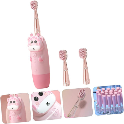 HOODANCOS 1set Set Boy Girl's Electric Toothbrush Sonic Toothbrush for Boys and Girls Battery Operated Soft Bristles