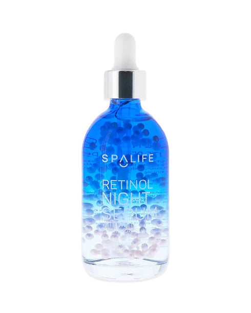 Spa Life Face Serum - Retinol Night Serum with White Pearl Capsules, 100 ml (3.7 oz) for Fine Lines and Dark Spots