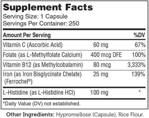 Zahler Iron Complex, Gentle & Non-Constipating Iron Formula, 250 Capsules