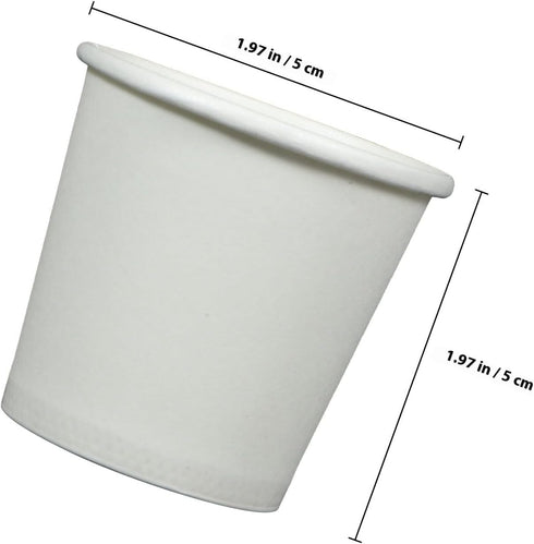 VERDANVERSE 100pcs 1.7Oz Small Disposable Mouthwash Cups White Paper Rinse Cups for Bathroom and Beverage Sampling