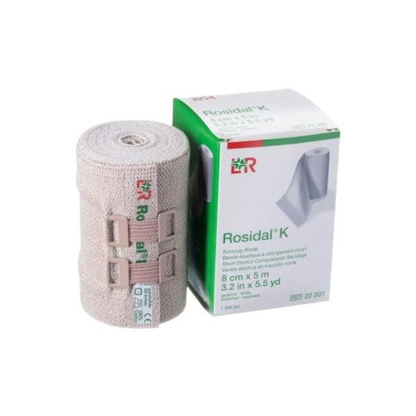 Lohmann & Rauscher Rosidal K Compression Bandage, 3.14" x 5.5 Yards, For Lymphedema Management, 1 Roll