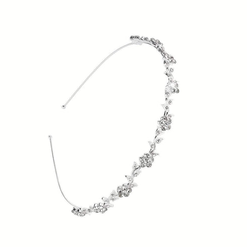 SUWOW Bridal Headband for Wedding, Stylish Rhinestones Crystal Crown Flower Leaf Tiara Headpiece for Women and Girls