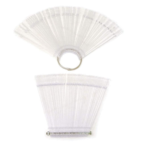 yueton 2 Set Total 100 Tips Transparent Fan-shaped Nail Art Tips Display, Polish Board Practice Sticks Tool