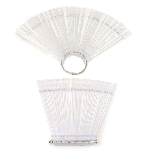yueton 2 Set Total 100 Tips Transparent Fan-shaped Nail Art Tips Display, Polish Board Practice Sticks Tool