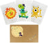 3 Pcs Compressed Wood Pulp Sponge Scrubber, Cute Cartoon Dual-Sided Reusable Dish Washing Cleaning Sponges