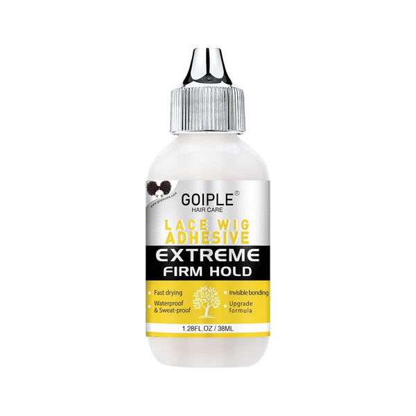 Goiple Wig Glue, Waterproof Lace Front Adhesive for Hair Replacement, Strong Hold Transparent Lace Glue, 1.28 fl oz