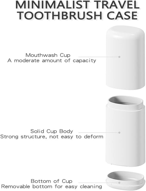Portable Toothbrush Travel Case, Plastic Holder and Toothpaste Cover, Compact Storage Container for School Camping