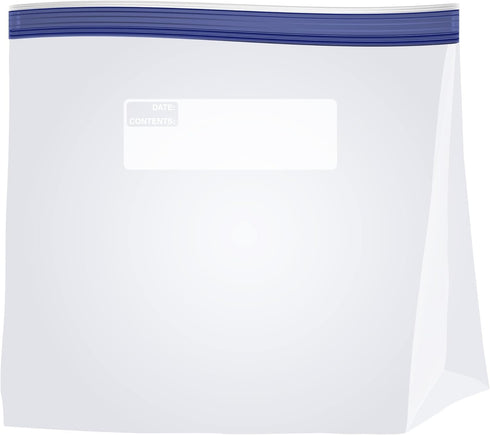Amazon Basics Reclosable Freezer Quart Bags, Stand & Fill Base, 120 Count