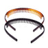 Set of 2 Fashion Plastic Headbands with Teeth Comb Hair Hoop Accessory for Women and Girls (Black + Brown)