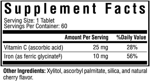 Seeking Health Iron Chewable - Mineral Supplement to Support Healthy Metabolism - Supplement Aids Muscle Function in Men & Women - Energy Support Supplement - 10 mg, 60 Tablets