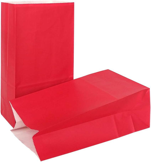 KEYYOOMY Mini Red Paper Bags, 24 CT Red Party Favor Bags Small Goodie Bag Paper Lunch Bag (3.5 X 2.4 X 7.1 In)