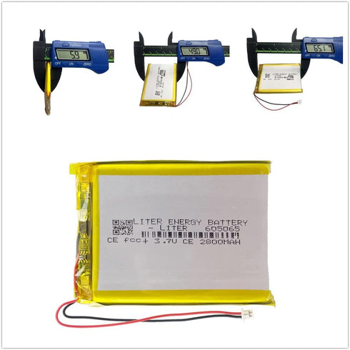 Liter 3.7V 605065 2800mAh Lipo Battery Rechargeable Lithium Polymer ion Battery Pack for RG35XX with JST 1.25m Connector