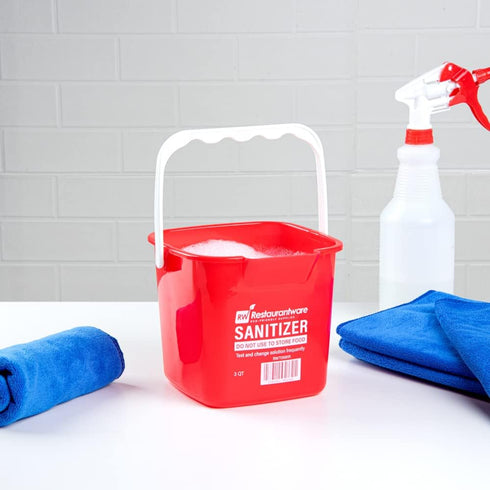 Restaurantware RW Clean 3 Quart Cleaning Bucket, Red Plastic Utility Bucket for Home or Commercial Use