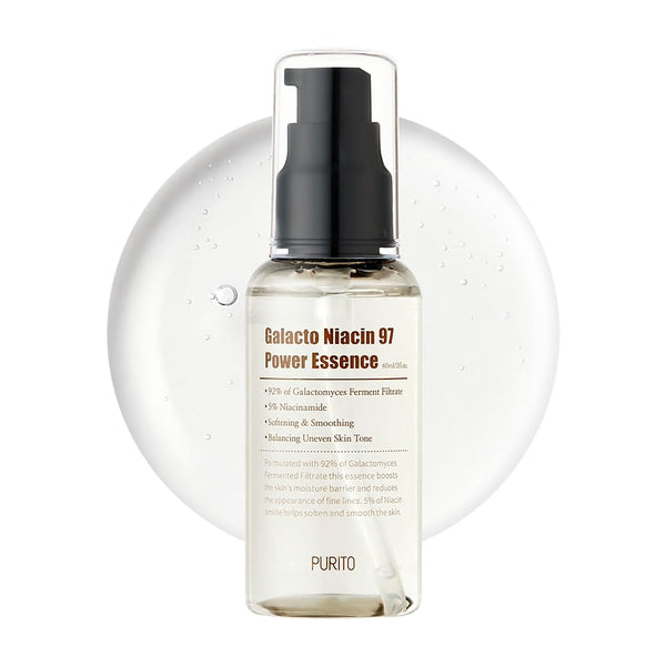 PURITO Galacto Niacin 97 Power Essence, 2 fl.oz Treatment Essence for Pore Control with 92% Galactomyces Fermented