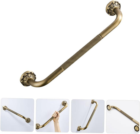 Healifty Household Shower Grab Bar Non Skid Safety Handle for Elderly Copper Core Durable Bathroom Support Rail