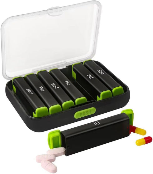 N&S Store 7-Day Pill Organizer, Weekly Medication Storage, Compact, Durable, Portable, Water-Proof, Eco-Friendly, Easy