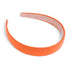 Orange Headbands for Women, Faux Leather Hairband for Girls, Solid Colors 1 Inch Thin