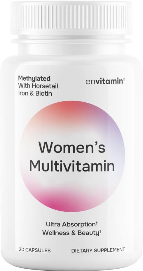 envitamin Womens Methylated Multivitamin Multimineral Horsetail, Iron, Biotin Complex with L Methylfolate