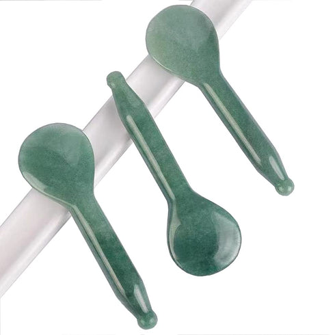 Jade Gua Sha Massage Tool, Natural Green Gua Sha for Anti Aging Facial Skin SPA