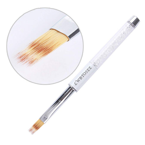 LWBTOSEE 2pc Nail Ombre Brush for Nail Art Painting, UV Gel Polish Gradient Color, Black & White