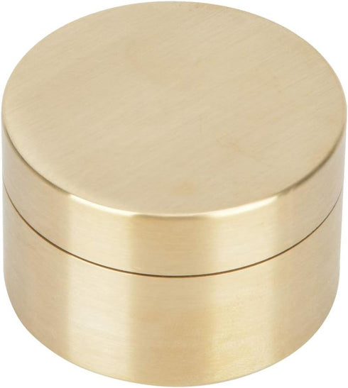 Keenso Waterproof Brass Pill Box, Dustproof Travel Pill Case, Round Copper Pill Fob Holder -pro Dry (M)