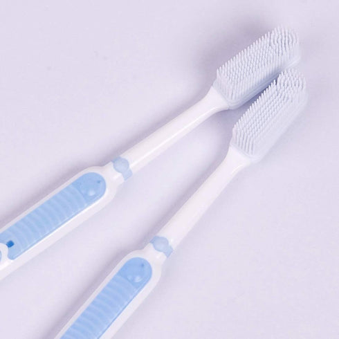 COOL & FRESH Silicone Bristles Toothbrush - 2 Pack Effective Manual Toothbrush