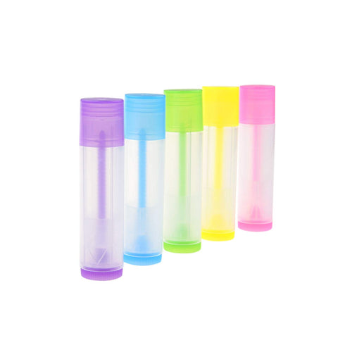 Kare & Kind Lip Balm Crafting Kit, Easy Filling Tray and Spatula, 50 Empty Tubes with Caps (10x5 Colors)