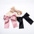 Set of 8 Big Satin Solid Ribbon French Barrette - Large Soft Silky Hair Bow Clip for Women