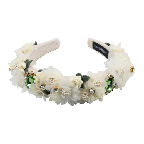 Luxury Handmade Crystal Stone Pearl Flower Headbands, Hair Accessories for Women, Wedding Hairband