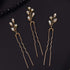 Pack of 3 Bridal Crystal Hair Pins - Wedding Evening Party Hair Accessories (gold)