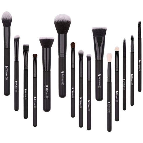 DUcare Makeup Brushes, 15Pcs Premium Synthetic Kabuki Brush Set for Foundation, Concealers, and Eye Shadows
