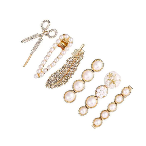 Pearls Hair Clips Pins for Women, Trendy Barrettes for Thick Thin Hair, Bling Hairpins, Styling Tools Accessories