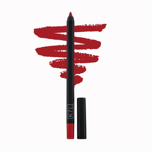 K7L Dark Red Lip Crayon (Vegan) - Waterproof and Smudge-Proof Cosmetics