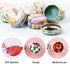 Rarapop 12 Pack Mini Round Reusable Candle Tin Jars with Lids, 20ml Cartoon Travel Empty Container for Lip Balm, Salve,
