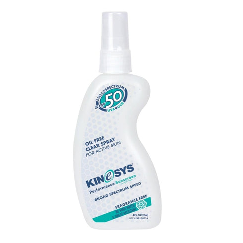 KINeSYS SPF 50 Fragrance Free Clear Spray Sunscreen for Sensitive Skin, 4 Fl Oz