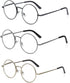 Metal Frame Round Reading Glasses with Spring Hinge (Black, Silver and Gunmetal)