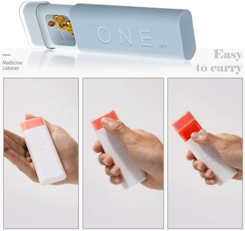 Travel Pill Organizer, 3 Times a Day Pill Box for Vitamins, Fish Oil, Supplements, Waterproof (Pink, 1PCS)