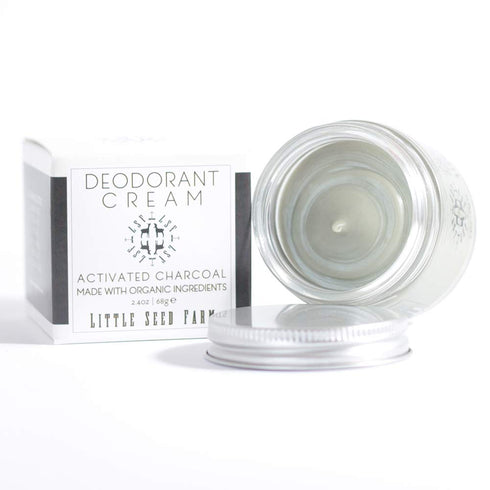 Little Seed Farm All Natural Deodorant Cream, Aluminum Free for Women or Men, 2.4 Ounce - Activated Charcoal