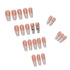 Press on Nails Coffin French Long Fake Nails, Acrylic Full Cover V False Nails for Women and Girls (Long 5)