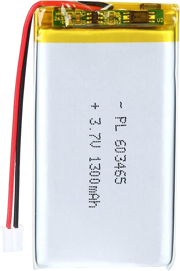 3.7V 1300mAh Lipo Battery Pack with JST Connector, Rechargeable Lithium Polymer Ion 603465