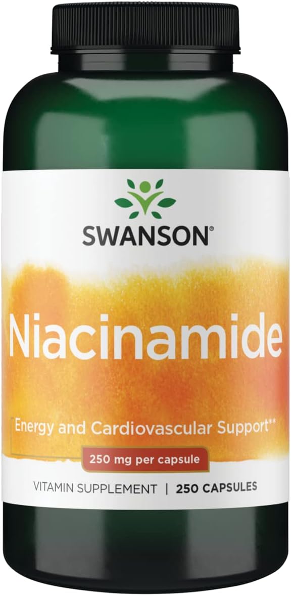 Swanson Niacinamide, 250 Milligrams, 250 Capsules, Carbohydrate Metabolism Joint Health Support