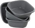 Idomy 4-Pack 8 Idotry Baby Small Wash Basin, Gray Plastic Square Dish Pan, Quart