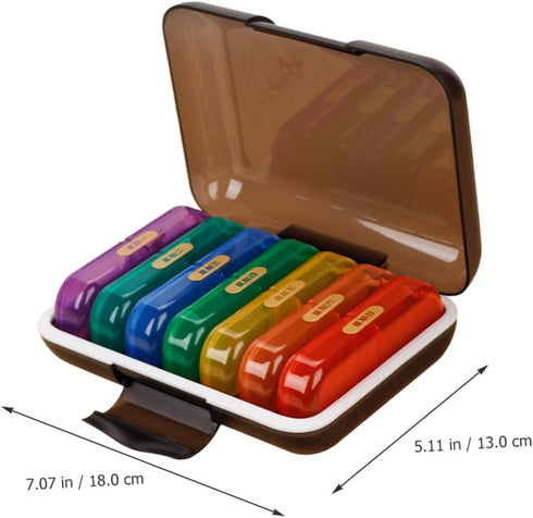 HOOWIFFY 7-Day Weekly Pill Organizer Medicine Case Multi-Grid Portable Small Organizer with Reminder for Travel