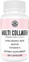 Collagen Capsules with Biotin, Hyaluronic Acid, Vitamin C - 120 Count Hydrolyzed Multi Collagen Peptide Supplement