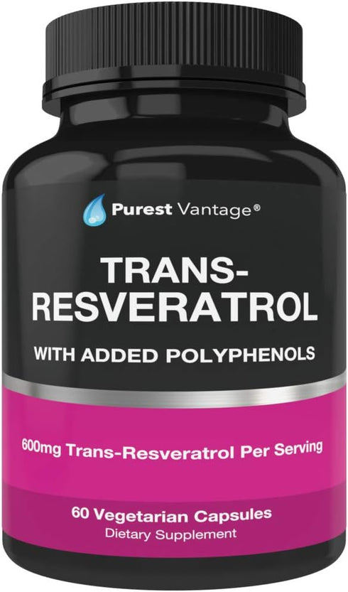 Resveratrol Supplement - Potent 1400mg Formula with Trans Resveratrol, Quercetin, Grape Seed, Green Tea, Acai, Red Wine
