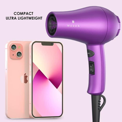 Small Lightweight Hair Dryer for Kids, Compact 1000W Ionic Blow Dryer for Travel