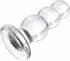 Transparent Anal Beads Butt Plug Adult Toys Masturbators Sex Tools with Safety Bottom, Glass Anal Plug Dildo