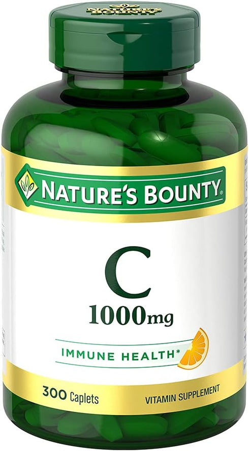 Nature's Bounty Vitamin C - 300 Caplets, 1000mg, Supports Immune and Antioxidant Health
